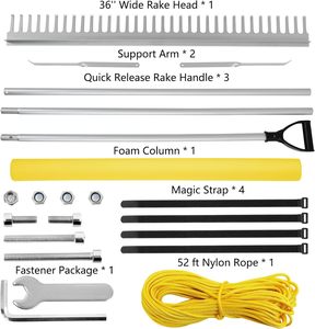 Nouvelle Conception – <span class=keywords><strong>Râteau</strong></span> Flottant <span class=keywords><strong>pour</strong></span> Herbes Aquatiques de 3,4 m, Coupe-Herbes Aquatique en Aluminium à 34 Dents avec Manche Télescopique <span class=keywords><strong>pour</strong></span> Nettoyage des Bassins et Lacs - Product Image 3