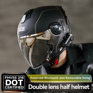 Casque de moto ABS 3/4 demi-visage, certificats DOT, modulaire, double visière, Casco De Motocicleta, accessoires de conduite de moto - Product Image 4