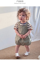 Chemises à rayures et body sans manches pour bébés garçons filles unisexe été 100% coton ensembles de vêtements pour enfants