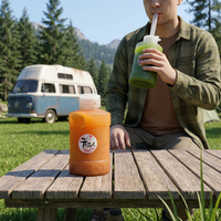 Bouteilles de 1000 ml en forme de baril pour boissons aux fruits et thés, avec bouchons à clapet circulaires, de haute qualité, vente en gros, portables