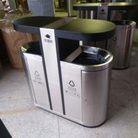 Classification de l'utilisation en extérieur Panier en acier inoxydable Poubelle de séparation des déchets pour l'extérieur avec couvercle Poubelle en métal pour aliments