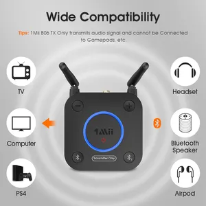1Mii B06TX aptX HD/LL Bluetooth 5.0 verici TV, optik koaksiyel AUX/RCA kablosuz ses adaptörü