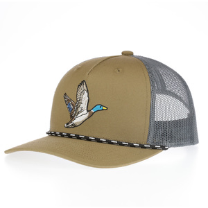 Casquette de baseball à 5 panneaux avec broderie d'<span class=keywords><strong>oiseau</strong></span> sauvage, canard colvert occidental personnalisé, chasse aux oiseaux, casquette de camionneur à cordon, snapback - Product Image 1