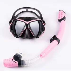 Máscara de buceo antiniebla de alta calidad, gafas y tubo de respiración de silicona líquida, juego de esnórquel