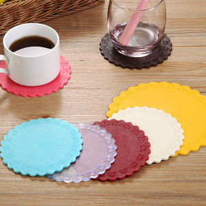 Juego de Posavasos Personalizados de Silicona al por Mayor, Posavasos de PVC <span class=keywords><strong>Suave</strong></span> Irregular para Café y Té - Product Image 1