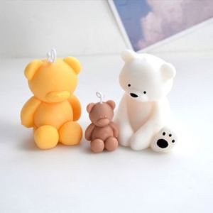 New Valentine's Day <b>Silicone</b> Mould for Bear Candle DIY Animal Fragrance Candle Sitting Bear Baking Plaster Mold - Product Image 6