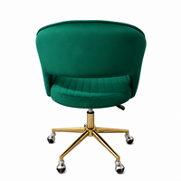 Chaise de bureau DM Green moderne en velours capitonné avec roulettes, siège pivotant réglable en hauteur pour le bureau à domicile
