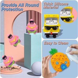 Étui pour AirPods 3D mignon de dessin animé, housse de protection amusante, personnage amusant, TPU souple, résistant aux chocs, compatible avec la charge sans fil, AirPods 1 <span class=keywords><strong>2</strong></span> 3 Pro - Product Image 2