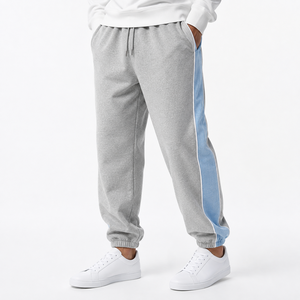 Street Wear Men's Joggers Custom OEM Design Contrast Color Side Stripe <b>Oversized</b> Boxy Fit Heavyweight Fleece Men <b>Sweatpants</b> - Product Image 2