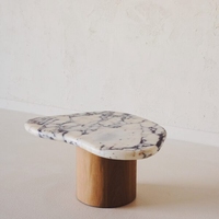 Ensemble de table basse en marbre rouge de design moderne de haute qualité personnalisé Newstar, 2 pièces, meubles de maison en pierre naturelle