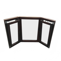 Ventanas de Aluminio de Esquina con Aislamiento Térmico, Doble Acristalamiento Low-E, Ventana de Baía Fija Texturizada, Ventanas de Aluminio Tipo Casement