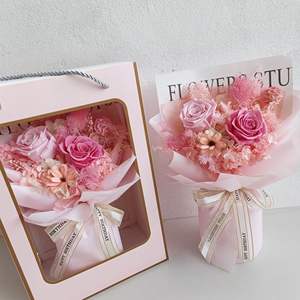 Rosas rosas para siempre Regalos <span class=keywords><strong>De</strong></span> <span class=keywords><strong>San</strong></span> <span class=keywords><strong>Valentin</strong></span> Ramos <span class=keywords><strong>de</strong></span> rosas personalizados preservados Flor para siempre <span class=keywords><strong>de</strong></span> larga duración para Decoración - Product Image 4