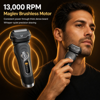 Rasoir à lames MENGLIR 3920, 3 lames, moteur 13000 tr/min, 1200 mAh, écran LED, tondeuse escamotable lavable, rasoir de voyage portable pour hommes