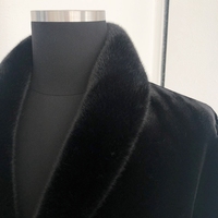 Vente en gros Manteau classique de luxe à manches longues en vison et cachemire pour hommes Manteau d'hiver en fourrure de vison pour hommes
