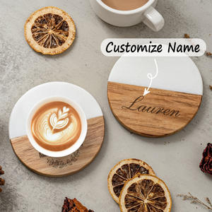 Özel Logo mermer akasya ahşap İçecekler Coaster ev dekor için kahve veya yemek masası Minimum sipariş 2 adet - Product Image 2