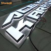 Letrero Luminoso Personalizado de Acero Inoxidable para Tienda con Letras de Canal, Letrero 3D Retroiluminado para Negocios, Letrero Metálico para Estudio