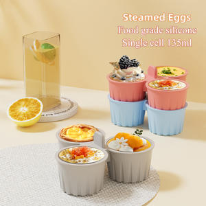 Moule à œufs vapeur 3 compartiments, moule de cuisson pour friteuse à air, moule à cupcakes réutilisable antiadhésif, moule à muffins en silicone DIY, micro-ondes - Product Image 4