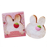 Jouet Squishy Lapin Crémeux à Remontée Lente, Réaliste en Forme de Boulette Vapeur, Anti-Stress, Jouet Sensoriel Fidget, Décoration de Bureau