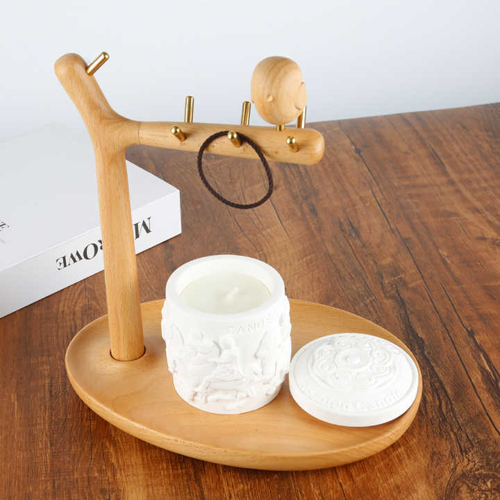 The wooden key chain jewelry catcher tray is suitable for the entrance