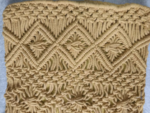 Bolso Tote de Macramé Hecho a Mano para Mujer, Estilo Bohemio con Patrón Geométrico, Dos Asas, Casual, para Playa o Viaje, Parte Superior Abierta, Amarillo, Ecológico - Product Image 3