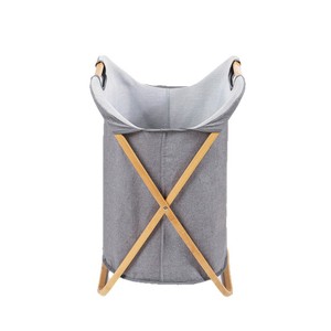 <b>Collapsible</b> Laundry Basket Space Gray 68cm Foldable <b>Storage</b> Organizer For Home Bedroom Bathroom - Product Image 5