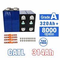 Batterie au phosphate de fer et de lithium CATL 3.2V 314Ah, qualité A, prismatique, cellule 314Ah 320Ah avec 8000 cycles pour les systèmes d'énergie solaire domestique