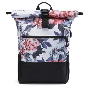 High Quality Men Women Sublimation Printing Rucksack Lady Roll TopTravel Backpack Bags