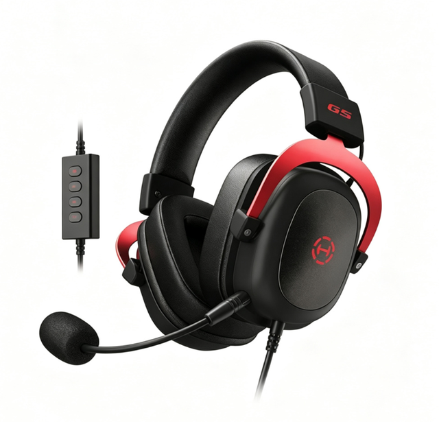 HECATE G5 7.1 Surround Sound Gaming Headset 53mm Driver Noise Cancelling Mic USB Wired Headphones for PC
