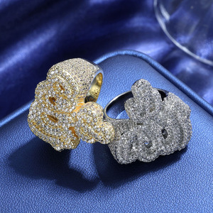 Anillo con Motivo de Runa de Llama de Moissanita GRA VVS al por Mayor OEM, Plata 925, Oro 18K PVD, Joyería Hip Hop Personalizada Iced Out, Mayorista B2B - Product Image 3
