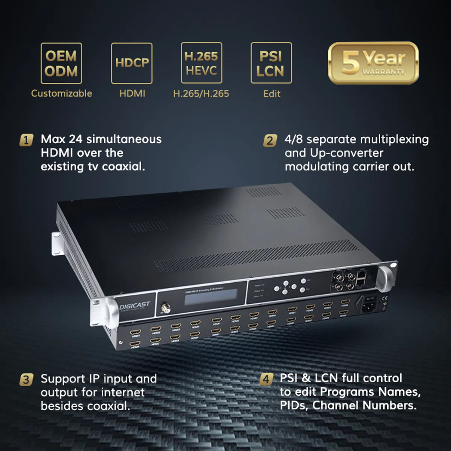 Hotel HD Video TV Digital RF Modulator DVB-T DVB-C ATSC CATV Headend HD RF Modulator Encoder Modulator