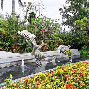 Escultura de Pez de Acero Inoxidable Libit, Adorno de Arte para Jardín Exterior Personalizado, Figura Animal Hecha a Mano para Montar en el Suelo - Product Image 3