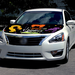Custom Polyester Fabric Car Hood Engine Cover Bonnet Banner <b>Flag</b> for Halloween Festival Celebration - Product Image 2