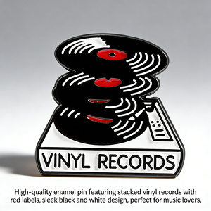 Broche <span class=keywords><strong>de</strong></span> Moda con Diseño <span class=keywords><strong>de</strong></span> Discos <span class=keywords><strong>de</strong></span> Vinilo Vintage en Blanco y Negro, Música <span class=keywords><strong>Rock</strong></span> <span class=keywords><strong>and</strong></span> <span class=keywords><strong>Roll</strong></span> Punk, Regalo - Product Image 6