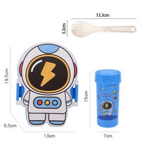 Boîte à lunch scolaire pour enfants avec 3 compartiments, en plastique durable et écologique, compatible micro-ondes, logo personnalisable