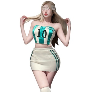 <span class=keywords><strong>Costume</strong></span> da Cheerleader per Donne e Ragazze, Completo da Cheerleading per Adulti, Top Senza Maniche + Gonna Plissettata, Set 2 Pezzi - Product Image 6