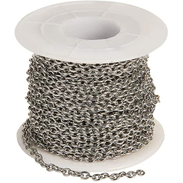 Factory Hot Sale Length 0.3-2mm Iron Nickel Plated Silver Cable Chain Bracelet for Necklace