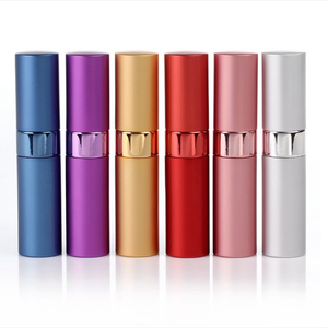 Factory Direct Selling Rotating 15ml Portable Press Glass <b>Perfume</b> Spray Bottle, Electrified Aluminum <b>Perfume</b> Water Empty Bottle - Product Image 1