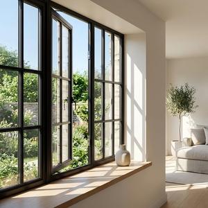 Fenêtre en aluminium sur mesure à ouverture <span class=keywords><strong>oscillo</strong></span>-battante (vers l'intérieur et vers l'extérieur) avec cadre encastré et combinaison de traverses fixes pour villa moderne - Product Image 4
