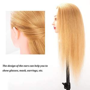La fábrica al por mayor 100% pelo real modelo femenino cabeza entrenamiento peluca peluquería escuela enseñanza - Product Image 2