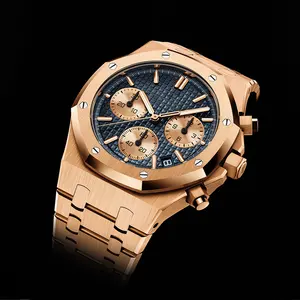 Luxury Watch Business Waterproof Male Clock Luminous Date Stainless Steel Quartz Men Watch Chronograph 41mm