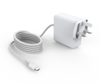 Cargador GaN USB-C de 100W con Cable Fijo, Opciones para AU, UE, Reino Unido y EE. UU., para Portátiles/Teléfonos Móviles