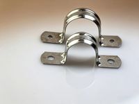 Colliers de serrage à double trou en acier galvanisé finition zinc de 32 mm en forme de U, marque RK, garantie de 3 ans