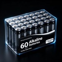 Harga Pabrik Baterai Alkaline LR6 AA 1.5V Heavy Duty Tahan Lama dalam Kemasan 60 Buah untuk Remote Control