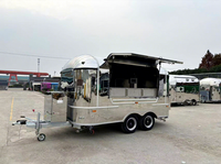 MAICHE SL-6T Nouveau style Camion de restauration rapide multifonctionnel en acier inoxydable personnalisé à 4 roues pour hamburgers, barbecues et hot-dogs en extérieur