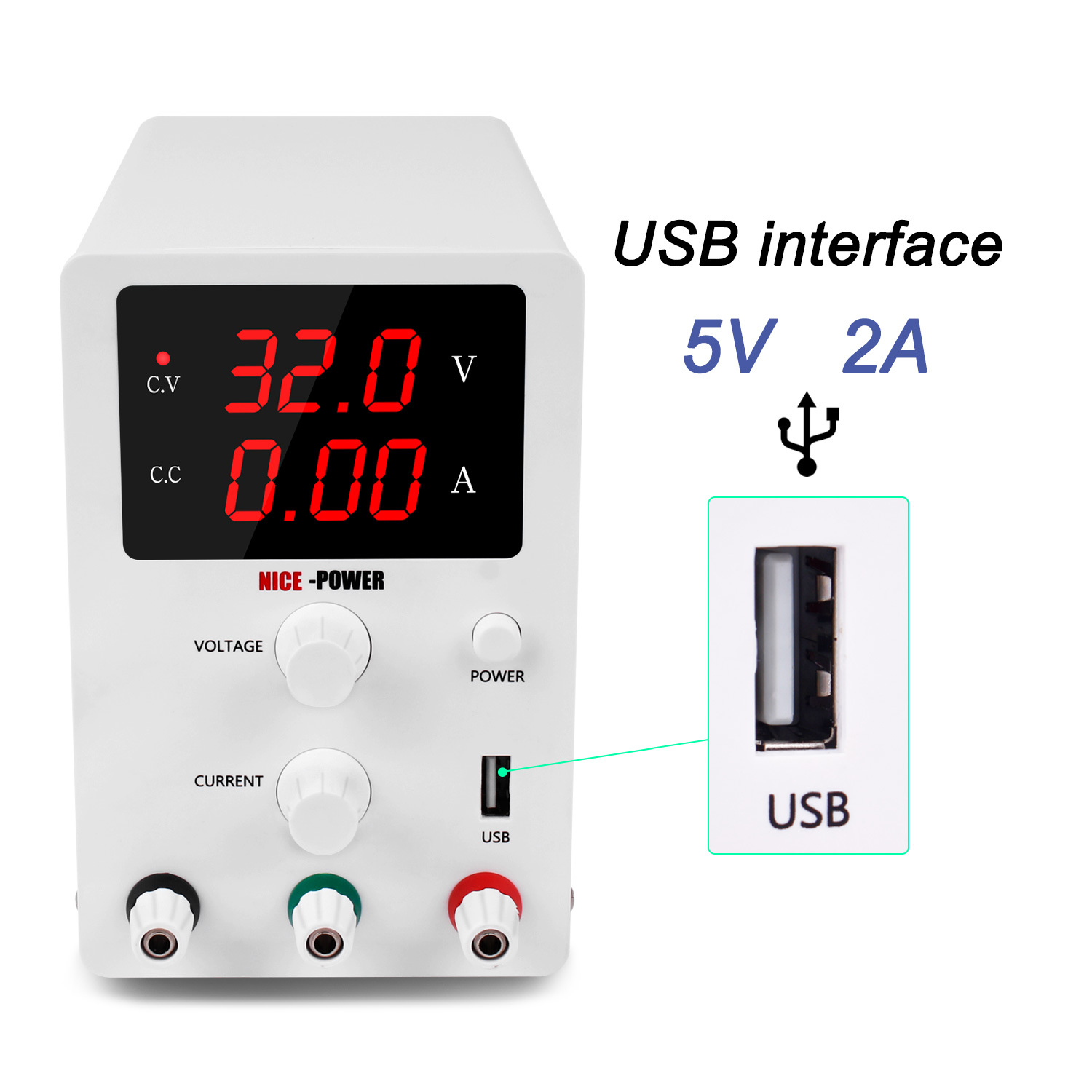NICE-POWER SPS-3010 30V 10A Factory Variable Led Display Digital Adjustable Switch Dc Regulator Laboratory Power Supply 5V Usb