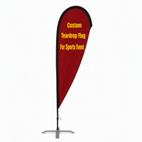 Drapeau en forme de larme personnalisé pour événements sportifs, bannière en forme de larme, drapeau promotionnel en polyester tricoté pour exposition, vente en gros