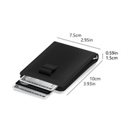 Dompet Pria Minimalis Anti-RFID Gaya Vintage Lipat Dua dengan Penjepit Uang Dompet Pendek Hitam