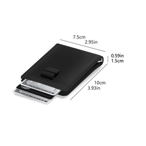 Portafoglio Minimalista da Uomo con Blocco RFID, Stile Vintage, Porta Carte Bifold con Fermasoldi, Portafogli Corti Neri - Product Image 2