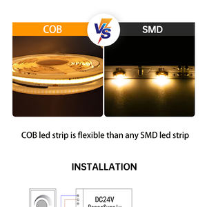 Tira de Luces LED COB sin Puntos, 24 V, Ajustable, Blanca, Flexible, Tira de LED COB CCT - Product Image 5