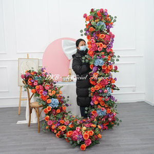 工場直販卸売 高品質 人工 200*40cm フラワーランナー 結婚式通路用フラワーランナー - Product Image 5